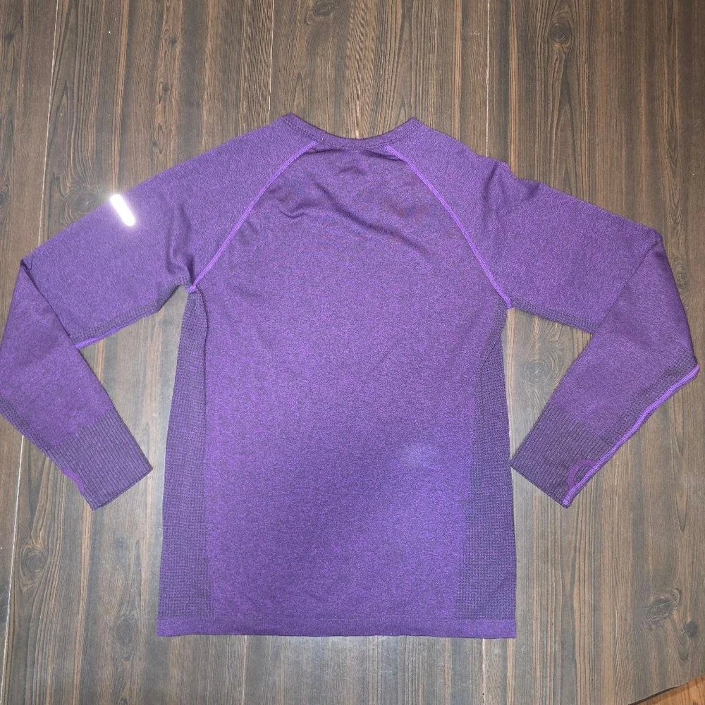 BCG Women's Long Sleeve Active Tee Purple Black - Medium - Picture 3 of 3